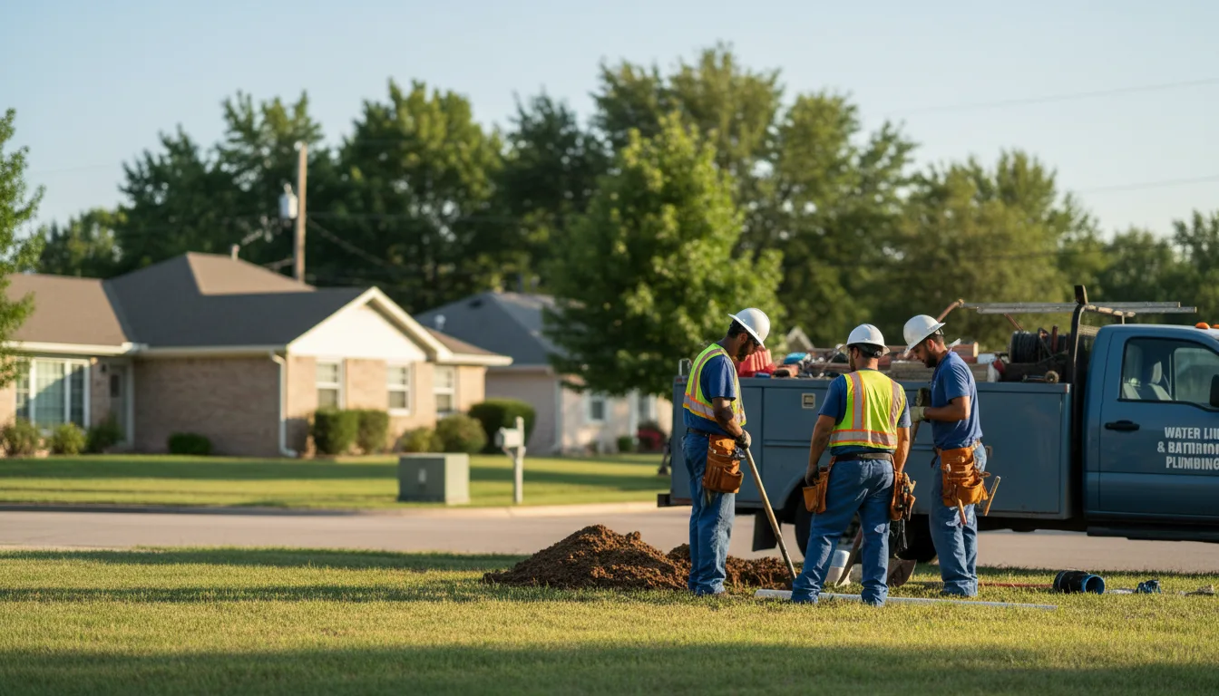 Residential water line and bathroom plumbing service in Firth, NE